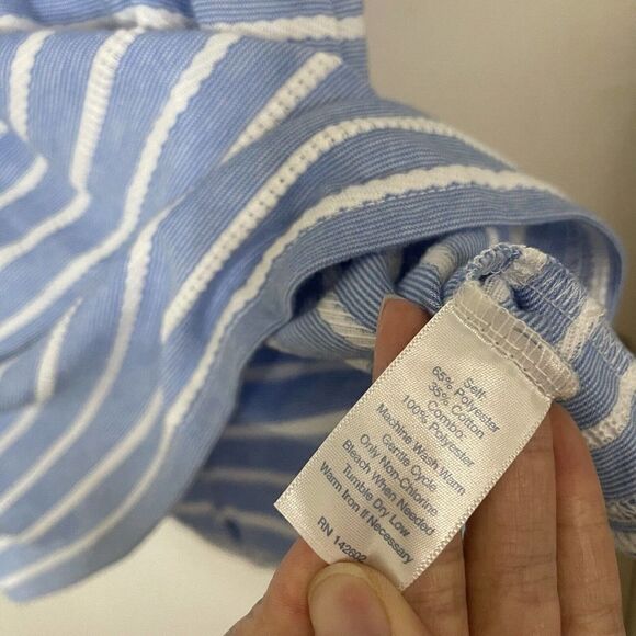 Sail to Sable blue knit striped mini long sleeve shirt dress size Medium - Picture 5 of 5